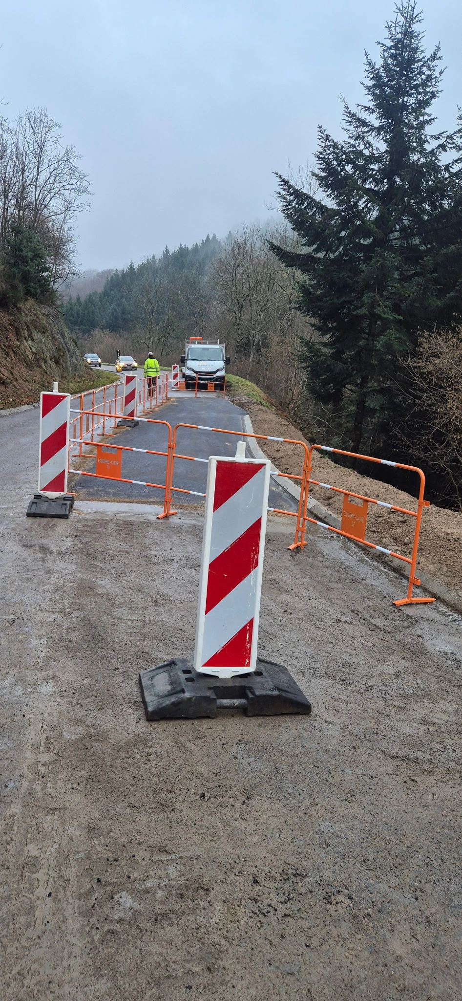 Balisage chantier goudronnage